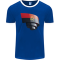 Curled Angola Flag Angolan Day Football Mens Ringer T-Shirt FotL Royal Blue/White