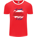 Torn Costa Rica Flag Rican Day Football Mens Ringer T-Shirt FotL Red/White