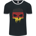 Germany Skull German Gym Biker Flag Mens Ringer T-Shirt FotL Black/White