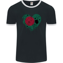 Love Bangladesh Flag Bangladeshi Day Football Mens Ringer T-Shirt FotL Black/White