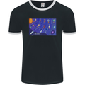 Galaxy Infographic Space Technology Planets Mens Ringer T-Shirt FotL Black/White