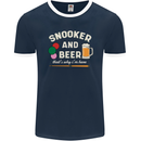 Snooker and Beer That's Why I'm Here Mens Ringer T-Shirt FotL Navy Blue/White