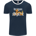 Dragon Spirit Fantasy Mens Ringer T-Shirt FotL Navy Blue/White