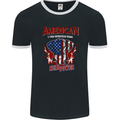 American V Twin Motorcycle Biker Chopper Mens Ringer T-Shirt FotL Black/White