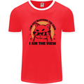 I am the View Funny Cat Mens Ringer T-Shirt Red/White