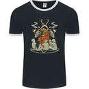 Cult Christmas Evil Santa Anti Xmas Demon Mens Ringer T-Shirt FotL Black/White