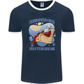 Christmas Santa Claus Needs a Break Xmas Mens Ringer T-Shirt FotL Navy Blue/White