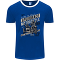 Speedrace Motorcycle Side Car Motorbike Mens Ringer T-Shirt Royal Blue/White