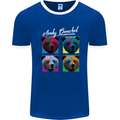 Andy Bearhol Funny Panda Bear Parody Art Mens Ringer T-Shirt FotL Royal Blue/White
