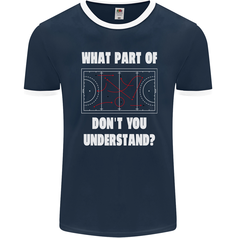 What Part of Hockey Dont You Understand Ice Mens Ringer T-Shirt FotL Navy Blue/White