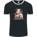 Love is a Cow and Pig Mens Ringer T-Shirt FotL Black/White