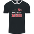 Ice Hockey Mum Mothers Day Mens Ringer T-Shirt FotL Black/White