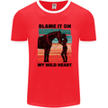 Equestrian Horse Riding My Wild Heart Mens Ringer T-Shirt Red/White