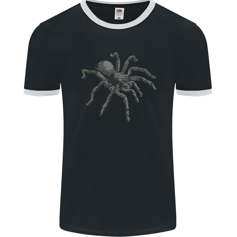A Tarantula Spider Mens Ringer T-Shirt FotL Black/White