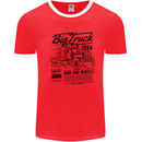 HGV Driver Big Truck Lorry Mens Ringer T-Shirt Red/White