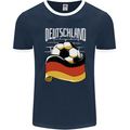 Deutschland Football German Germany Soccer Mens Ringer T-Shirt FotL Navy Blue/White