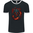 Fantasy Fire Dragon 5 Mens Ringer T-Shirt FotL Black/White