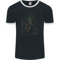 Bigfoot Playing the Guitar Mens Ringer T-Shirt FotL Black/White