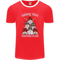 Christmas Gnome Tree Funny Xmas Plaid Tartan Mens Ringer T-Shirt FotL Red/White