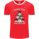 Christmas Gnome Tree Funny Xmas Plaid Tartan Mens Ringer T-Shirt FotL Red/White