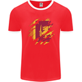 Torn Sri Lankan Flag Sri Lanka Day Football Mens Ringer T-Shirt FotL Red/White