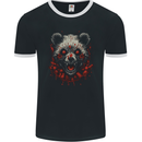 Evil Panda Bear Fantasy Horror Halloween Mens Ringer T-Shirt FotL Black/White