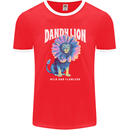 Dandylion Funny Lion Mens Ringer T-Shirt FotL Red/White