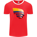 Curled Columbia Flag Columbian Day Football Mens Ringer T-Shirt FotL Red/White