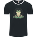 Yoga Frog Meditation Mens Ringer T-Shirt FotL Black/White