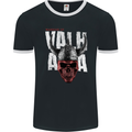 Viking Warrior Skull Valhalla Mens Ringer T-Shirt FotL Black/White