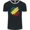 Torn Republic of the Congo Flag Day Football Mens Ringer T-Shirt FotL Black/White