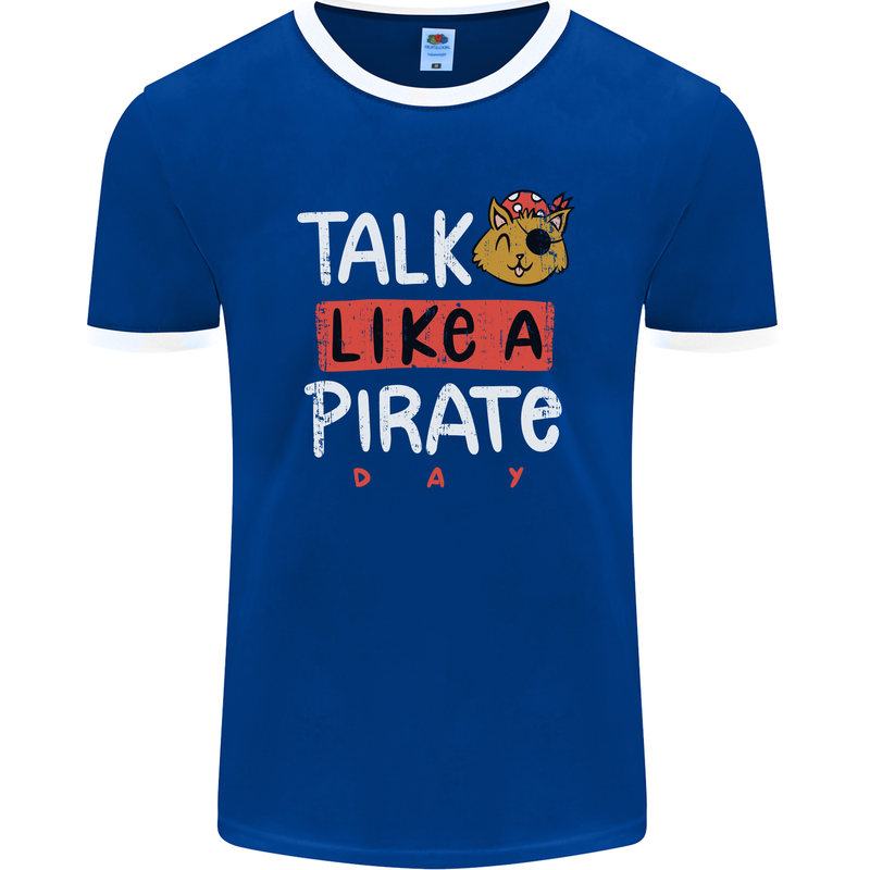 Talk Like a Pirate Day Mens Ringer T-Shirt FotL Royal Blue/White