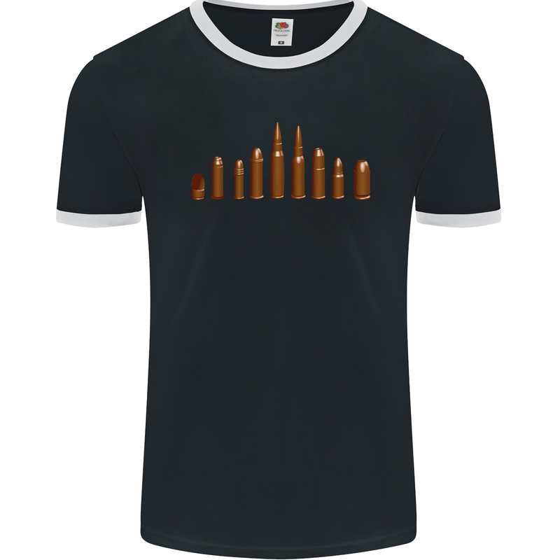 Bullets Hunting Army Military Sniper Soldier Para Mens Ringer T-Shirt FotL Black/White