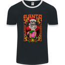Death Santa Satan Skull Christmas Xmas Mens Ringer T-Shirt FotL Black/White