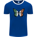Irish Butterfly Ireland Ire Mens Ringer T-Shirt Royal Blue/White