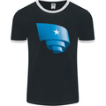 Curled Somalia Flag Somalian Day Football Mens Ringer T-Shirt FotL Black/White