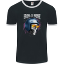 Iron and Bone Bike Skull Motorcycle Motorbike Mens Ringer T-Shirt FotL Black/White