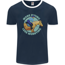 More Horse Riding Less Worrying Equestrian Mens Ringer T-Shirt FotL Navy Blue/White