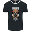 Anubis God of the Dead Ancient Egyptian Egypt Mens Ringer T-Shirt FotL Black/White