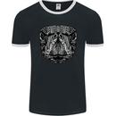 Turtle Mandala Art Tortoise Mens Ringer T-Shirt FotL Black/White