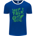 I Talk To Lizards Chameleons Bearded Dragons Mens Ringer T-Shirt FotL Royal Blue/White