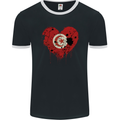 Love Tunisia Flag Tunisian Day Football Mens Ringer T-Shirt FotL Black/White