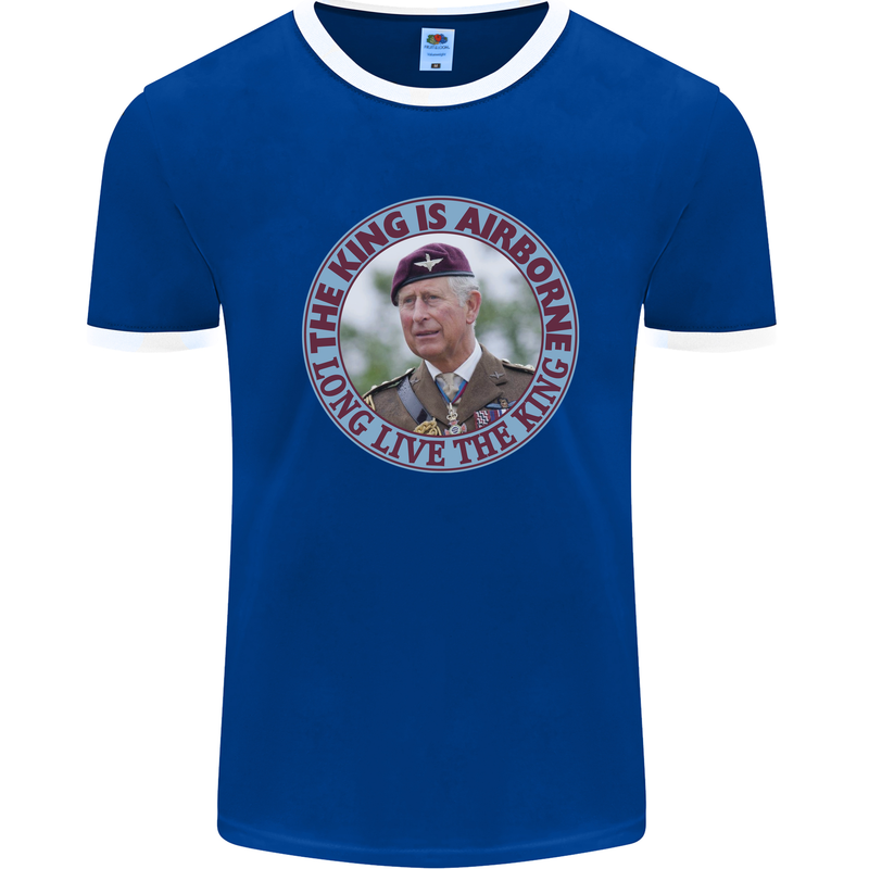 King Airborne Mens Ringer T-Shirt Royal Blue/White