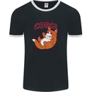 Corgi Anatomy Dog Mens Ringer T-Shirt FotL Black/White