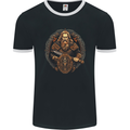 Viking Warrior With Sword and Shield Mens Ringer T-Shirt FotL Black/White