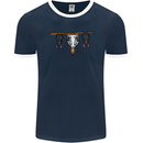 A Funny Chicken With Bats Mens Ringer T-Shirt FotL Navy Blue/White