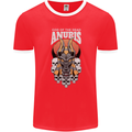 Anubis God of the Dead Ancient Egyptian Egypt Mens Ringer T-Shirt FotL Red/White