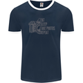 Photography Eat Sleep Photos Photographer Mens Ringer T-Shirt FotL Navy Blue/White