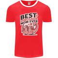 Best Dinosaur Mom Ever Mothers Day Mens Ringer T-Shirt FotL Red/White