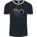 Love Flag Cook Islands Football Mens Ringer T-Shirt FotL Black/White